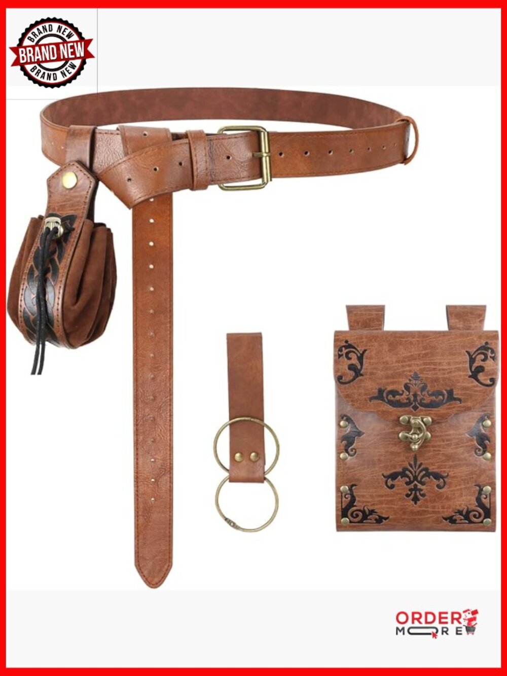 Medieval Belt with Pouch Bag - Costume Accessory for Festivals Cosplay